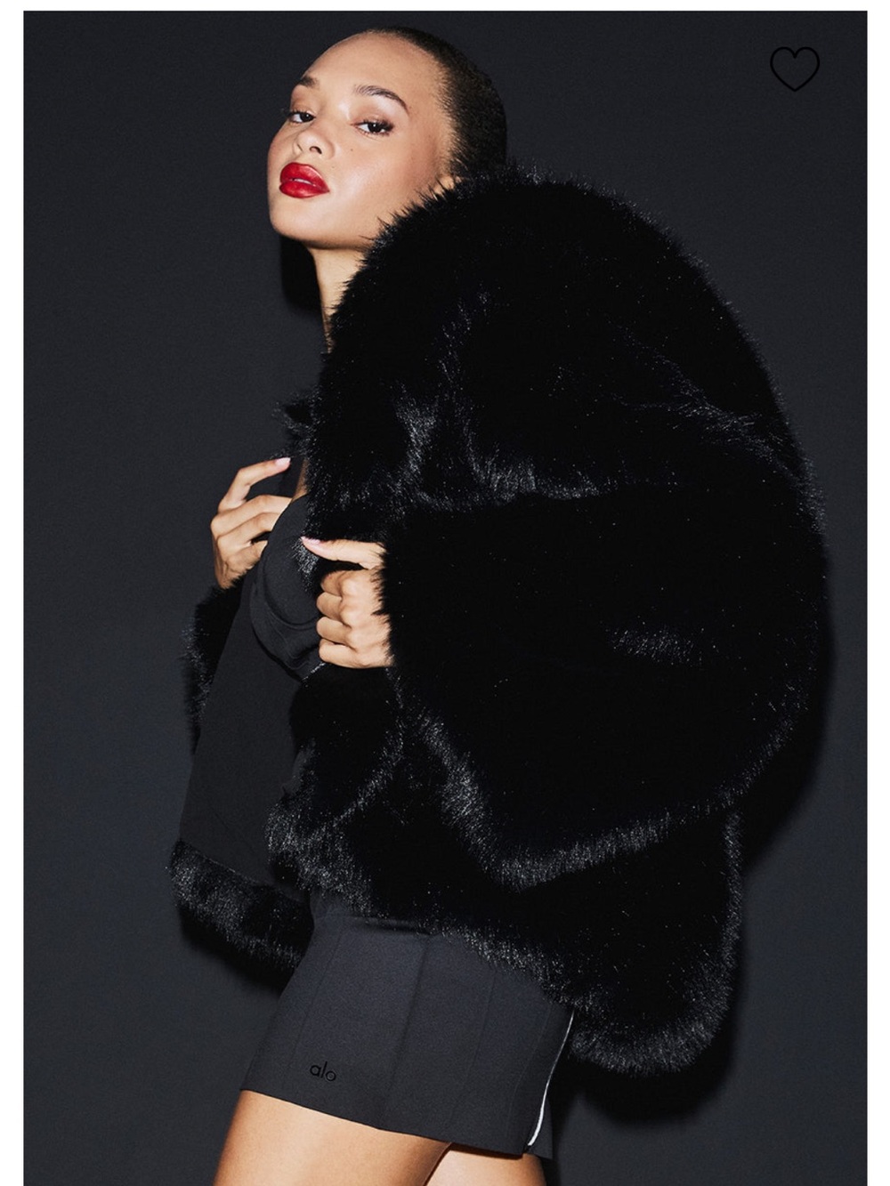 ALO Black Opulent Faux Fur
Statement Jacket - M/L - NWOT